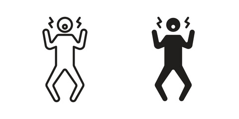 Shocked human icon symbols. app and web UI solid and line icon, EPS10