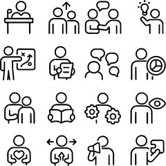 Social Role Archetypes &mdash; 16 Precision Monoline Icons