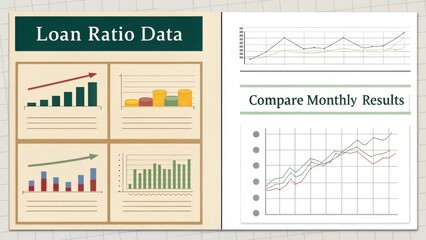 Loan Ratio Analysis and Monthly Comparison Data with Graphs and Charts for Financial Insights and Reporting