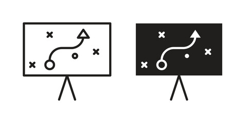 Strategy icon symbols. app and web UI solid and line icon, EPS10