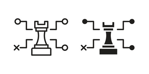 Strategical planning icon symbols. app and web UI solid and line icon, EPS10
