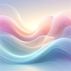 Pastel Waves - A Serene Abstract Landscape with Soft Colors.
