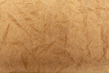 Obraz premium Light Brown Crumpled Kraft Paper Texture Background