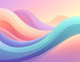 Pastel Waves Abstract Background with Gradient Colors.