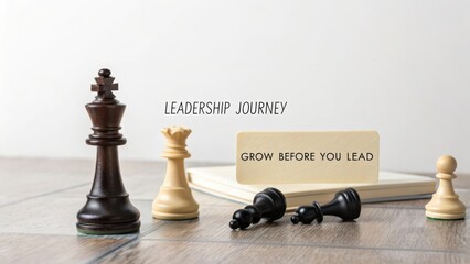 Strategic Leadership Journey with Chess Pieces Symbolizing Growth and Development in Business or Personal Life