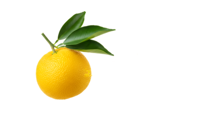 Fresh Orange Fruit with Green Leaves Vibrant Citrus and Healthy Eating Concept on White Background