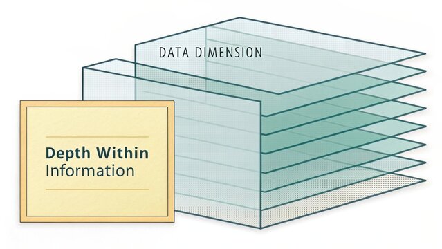 Three-Dimensional Data Layers Representing Depth in Information for Enhanced Visualization and Analysis