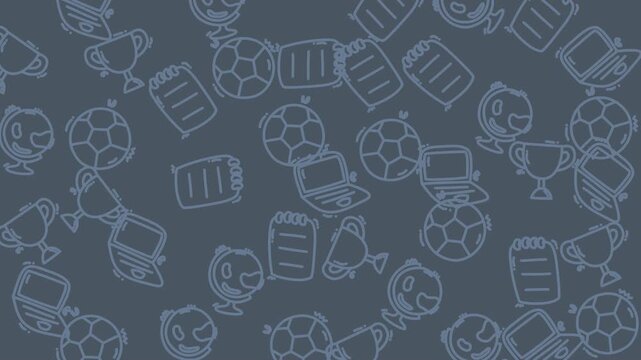 Blue background featuring school object doodles. Perfect for educational projects, stationery designs, back to school promotions, and classroom decorations.