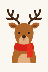 Reindeer Character Flat Vector