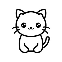 A charming cartoon cat isolated on
