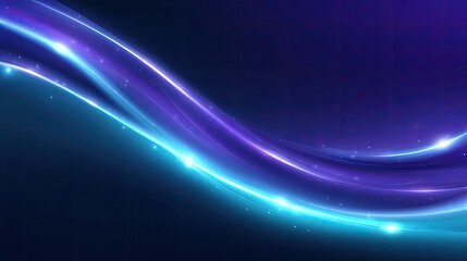 Fototapeta premium Abstract vibrant wave design with luminous glow effects in purple and blue tones suitable for backgrounds, technology, and creative projects