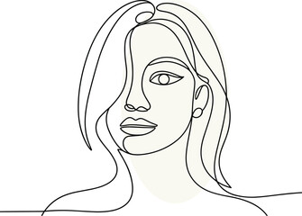 Elegant one line drawing of a woman with minimalist style and grace