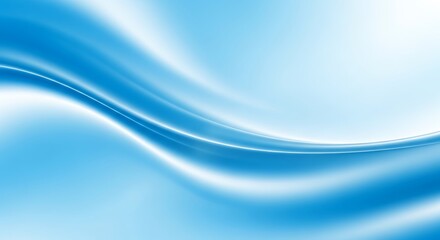 A bright, clean abstract background with smooth, flowing blue and white waves or silk fabric folds, creating a dynamic, cool, and fluid motion effect with subtle highlights and gradients.