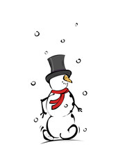 Schneemann im Schnee