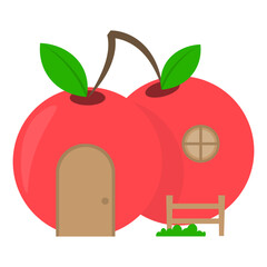 Cartoon Cherry House Illustration