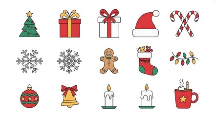 set icon Christmas design elements, vector