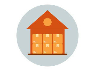 Warehouse icon. Product delivery icon. Flat vector icons. Illustration concept.