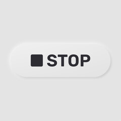 White Start Button with Rounded Shape and Play Icon