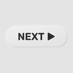 White Next Button with Rounded Shape and Next Icon