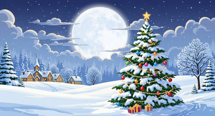 christmas tree in the snow