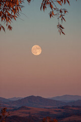 moon over the mountains