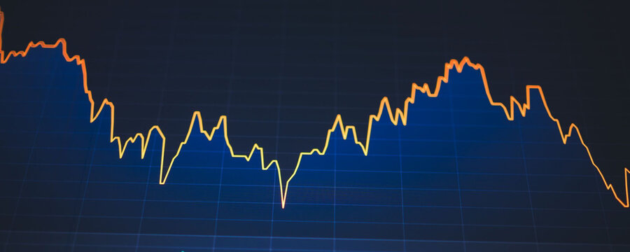 Financial market graph showing fluctuations and trends in the stock market - Powered by Adobe