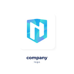 modern blue gradient shield logo