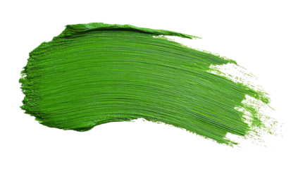 Green paint stroke isolated on black