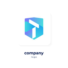 modern blue gradient shield logo