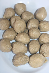 Extreme Close-Up of Savory Indonesian Beef Meatballs (Bakso)