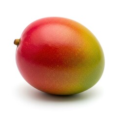 Fresh and colorful mango fruit isolated on white background, showcasing its vibrant skin and juicy texture