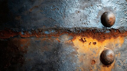 industrial steel surface with corrosion detail and metallic reflection