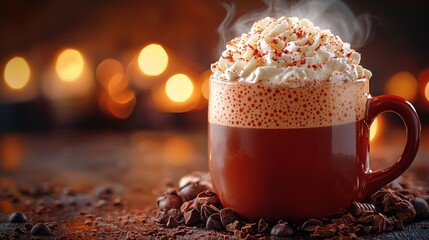 Aromatic Coffee Drink with Whipped Cream