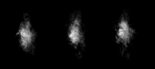 Realistic smoke effect isolated on black background, perfect for digital art, motion graphics, or photo manipulation projects. Abstract steam or vapor texture for creative design concepts.