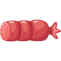 Pixel Art Sausage Meat Product With Transparent Background A Delicious Food Item Isolated On White