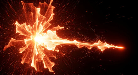 Energy beam emitting an intense light, showcasing an abstract and vibrant design