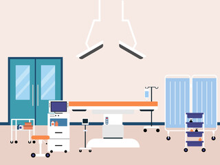 Operation theatre in hospital. Hospital vector illustration. Flat illustration concept.