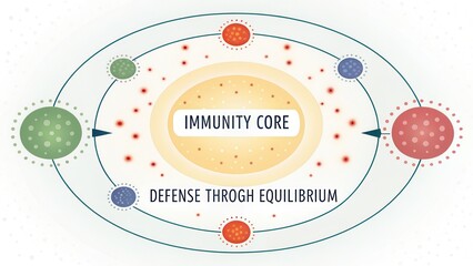 Immunity Core Concept Illustration Showing Defense Mechanism Through Equilibrium in Biological Systems and Health