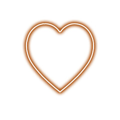 Glowing orange heart outline on a black background