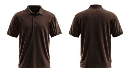 Dark brown polo shirt, front and back views (3)