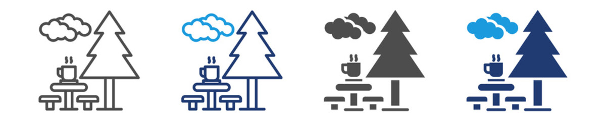 rest areas icon set multiple style