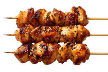 Golden-brown chicken skewers