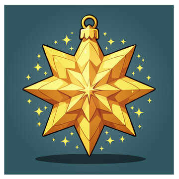 Golden Star Christmas Ornament