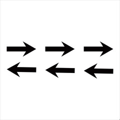 Symmetrical arrangement of forward and backward arrows indicating direction and movement.