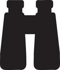 black vector binoculars silhouette for exploration and outdoor adventure
