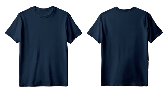 Navy blue t-shirt front and back view (2)