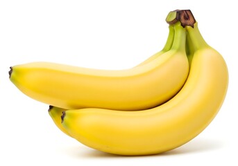 Fresh Ripe Bananas on White Background