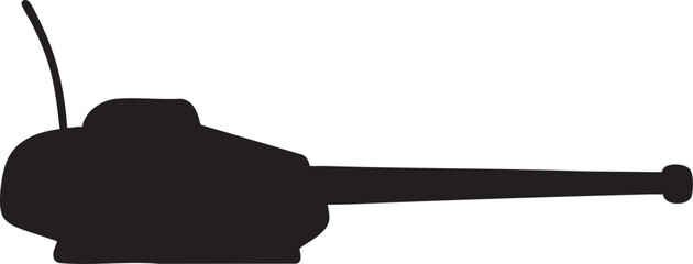 Military Tank Black Vector Illustration Isolated Armored Vehicle Silhouette Design
