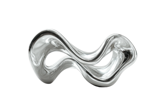 Shiny silver mobius strip form