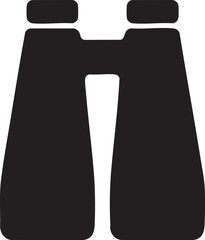 black vector binoculars silhouette for exploration and outdoor adventure
